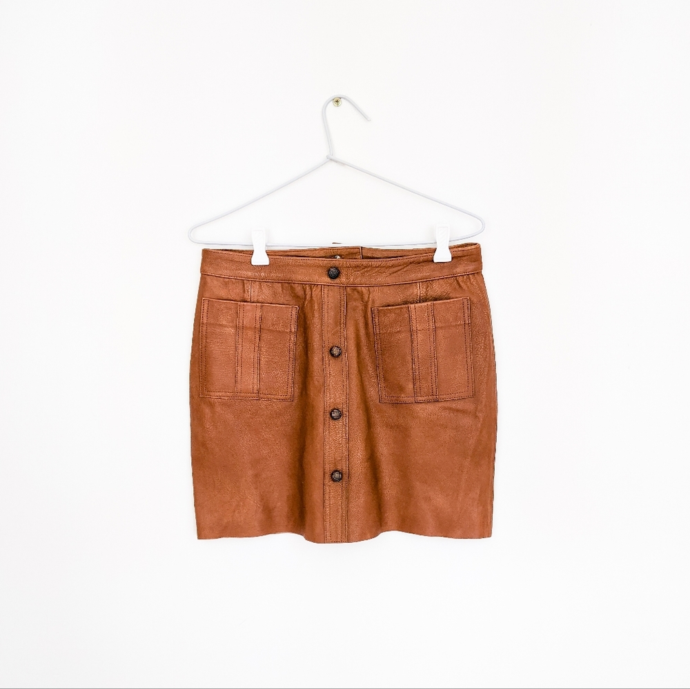 SOLD Aje Shrimpton Mini leather skirt size 12 BNWT - Picture 1 of 10